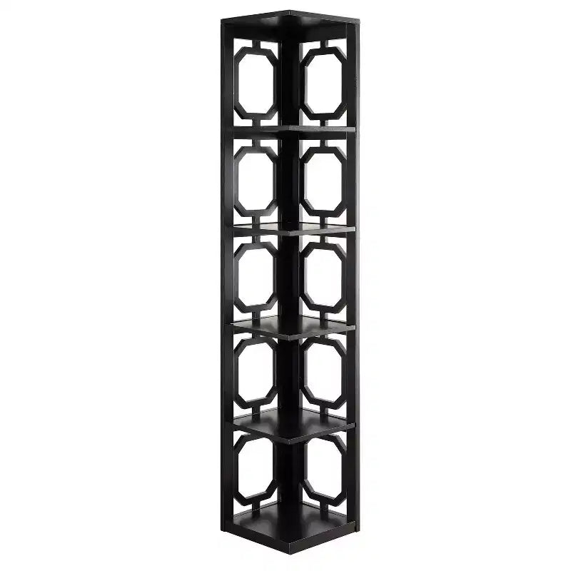 63.75 Omega 5 Tier Corner Bookcase - Breighton Home