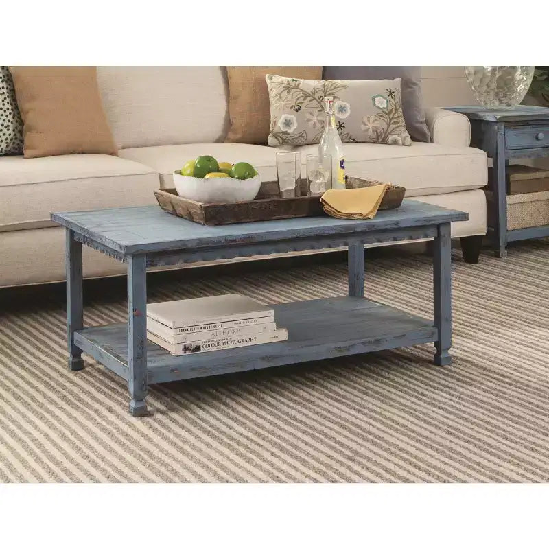 Table basse de chalet rustique 42 L au fini antique - Meubles Alaterre