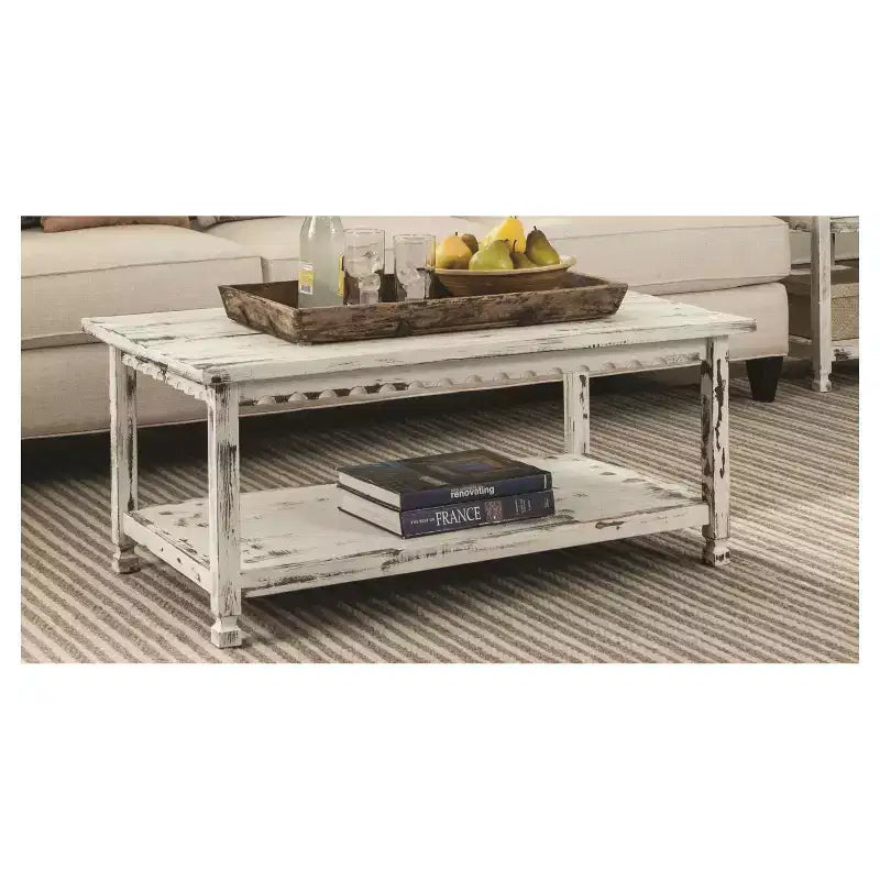 Table basse de chalet rustique 42 L au fini antique - Meubles Alaterre