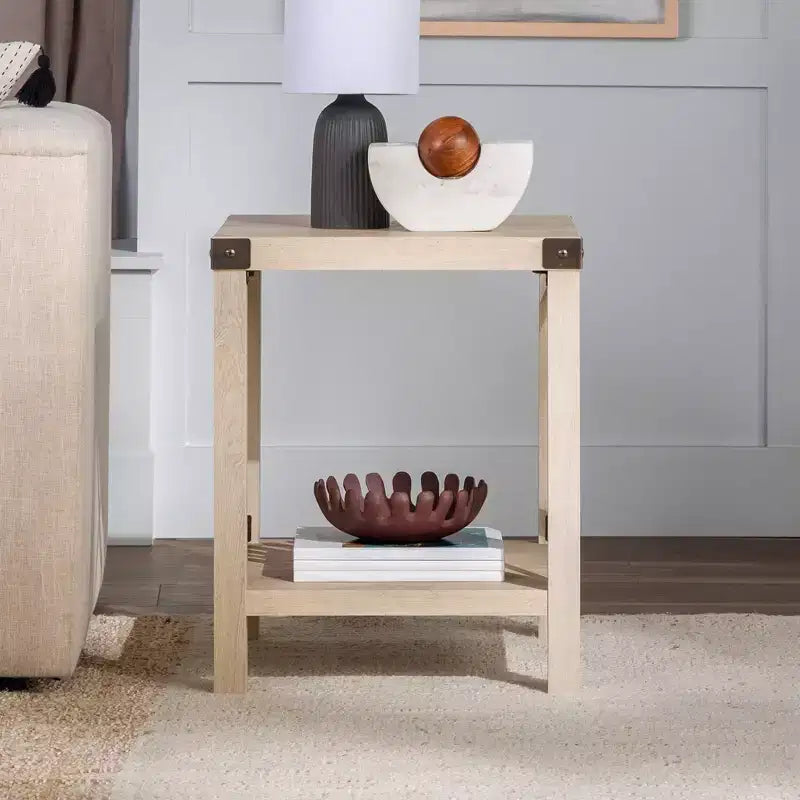 Table d'appoint Sophie style industriel rustique en X - Saracina Home