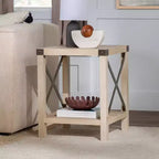 Table d'appoint Sophie style industriel rustique en X - Saracina Home
