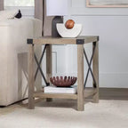 Table d'appoint Sophie style industriel rustique en X - Saracina Home