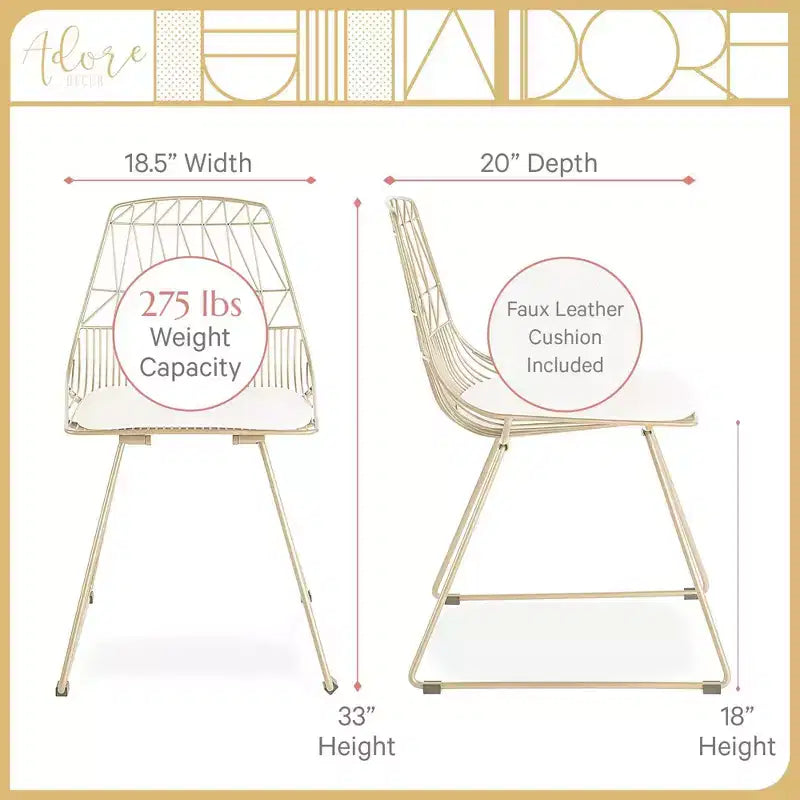 Lot de 2 chaises en métal Vivi - Adore Decor