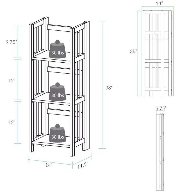 38 Étagère pliante à 3 niveaux - Flora Home