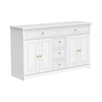 Buffet bahut 150 cm blanc laqué moderne contemporain du milieu du siècle