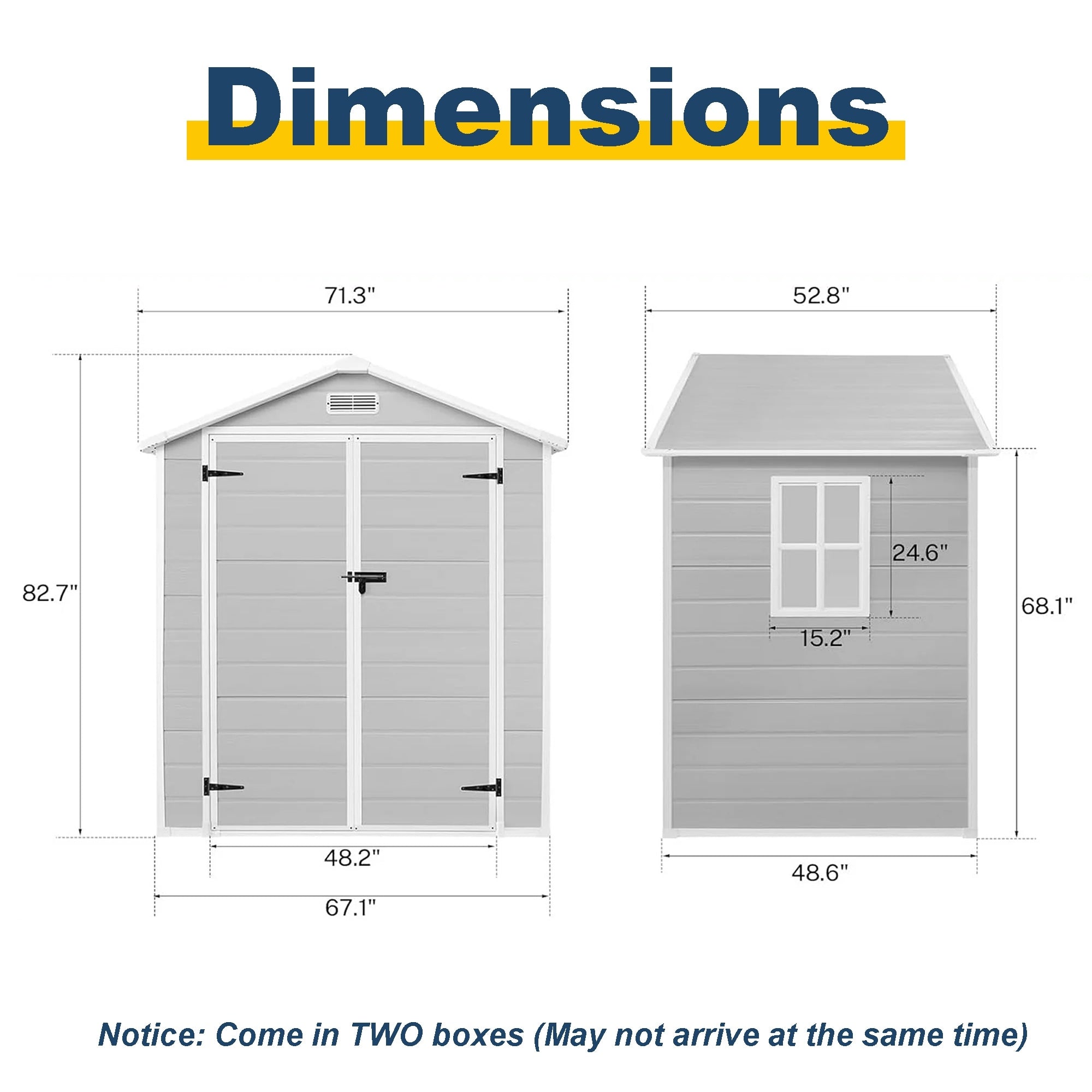 Abri de jardin en résine toutes saisons avec plancher, 1,8 m x 1,2 m/1,8 m x 2,4 m/2,4 m x 1,8 m/2,4 m x 3 m, Spire Tool Shed