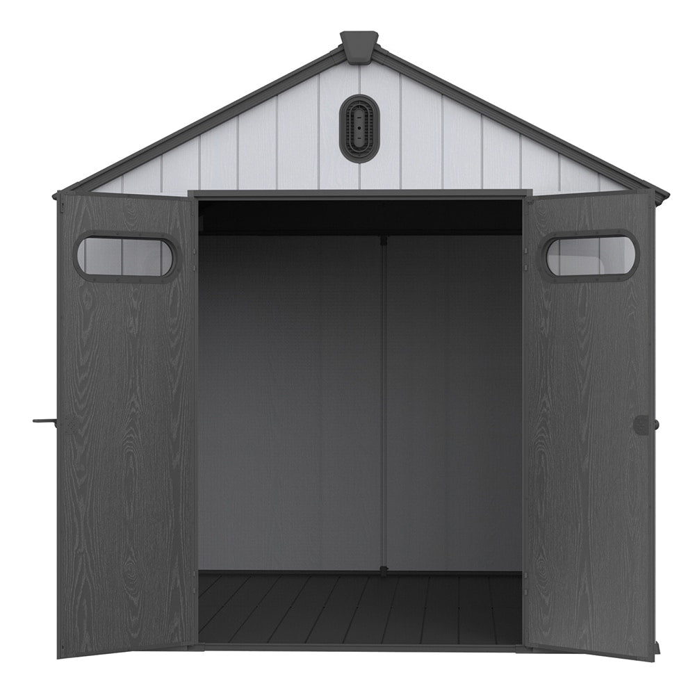 Abri de jardin en résine toutes saisons avec plancher, 1,8 m x 1,2 m/1,8 m x 2,4 m/2,4 m x 1,8 m/2,4 m x 3 m, Spire Tool Shed