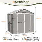 Abri de jardin en résine toutes saisons avec plancher, 1,8 m x 1,2 m/1,8 m x 2,4 m/2,4 m x 1,8 m/2,4 m x 3 m, Spire Tool Shed