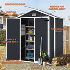 Abri de jardin en résine toutes saisons avec plancher, 1,8 m x 1,2 m/1,8 m x 2,4 m/2,4 m x 1,8 m/2,4 m x 3 m, Spire Tool Shed