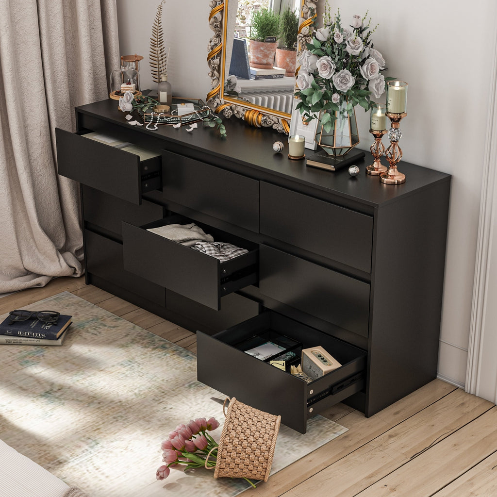 Commode à 9 tiroirs de 63 W, commode d'appoint pour salon, chambre à coucher