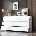 Commode à 9 tiroirs de 63 W, commode d'appoint pour salon, chambre à coucher