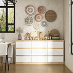 Commode à 9 tiroirs de 63 W, commode d'appoint pour salon, chambre à coucher