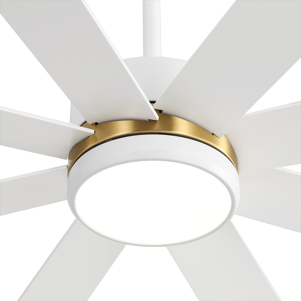 Ventilateur de plafond de 65 pouces à 8 pales noires avec lumière LED et télécommande