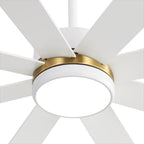 Ventilateur de plafond de 65 pouces à 8 pales noires avec lumière LED et télécommande
