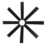 Ventilateur de plafond de 65 pouces à 8 pales noires avec lumière LED et télécommande