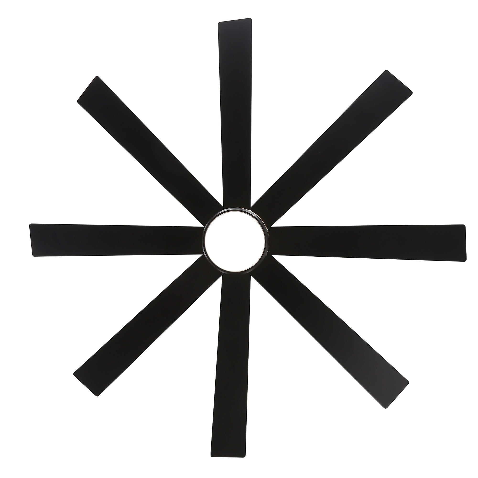 Ventilateur de plafond de 65 pouces à 8 pales noires avec lumière LED et télécommande