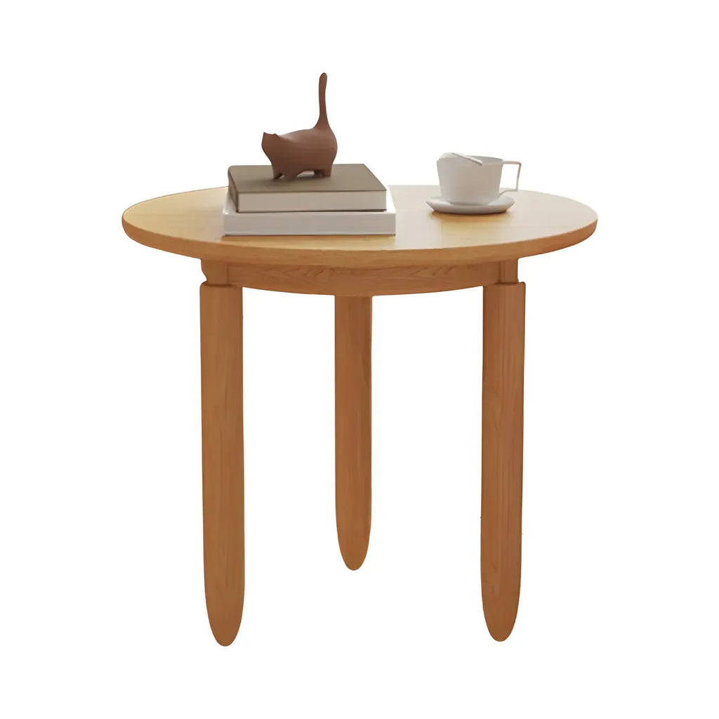 Table basse à tiroirs en bois et verre, marron, ronde et moderne