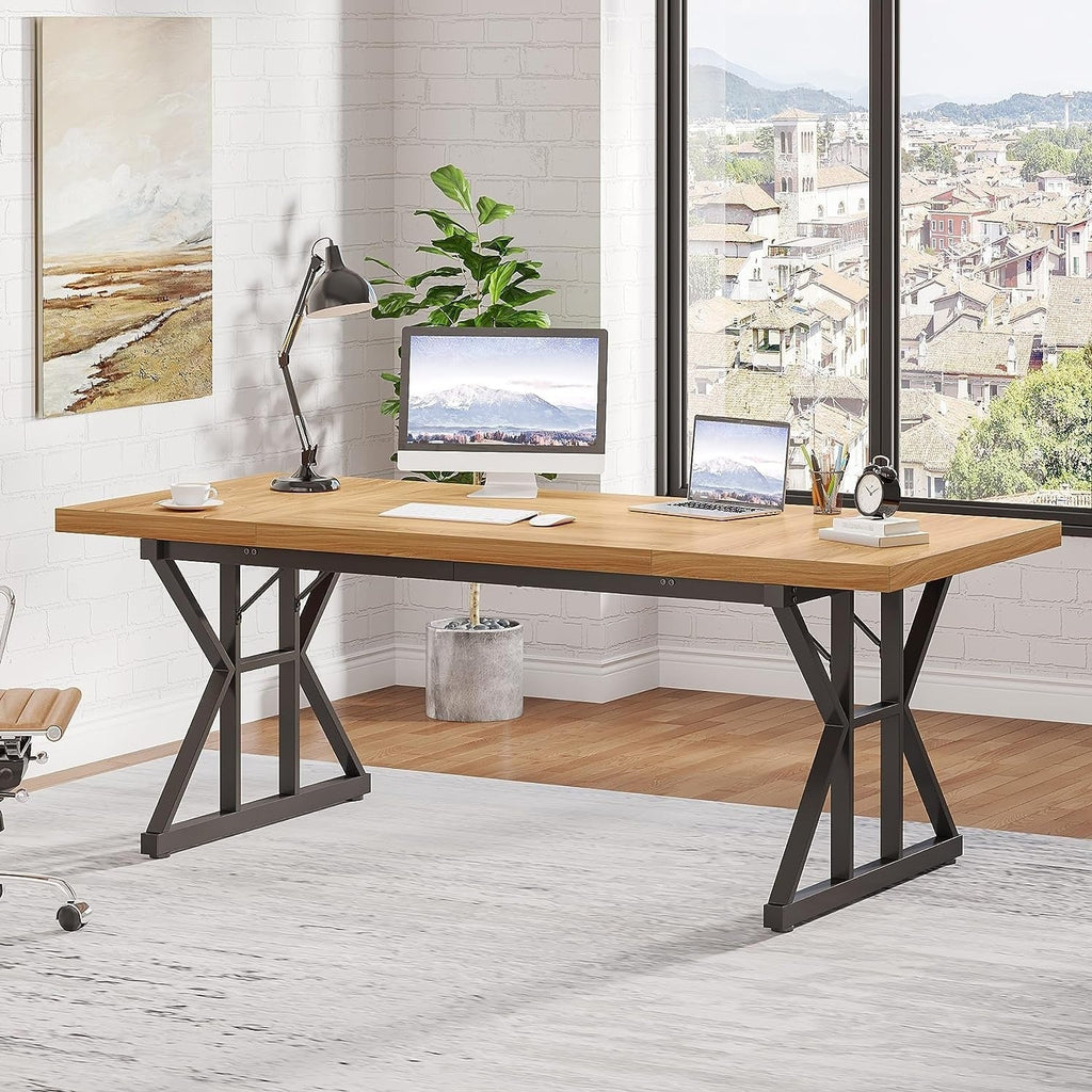 Bureau de direction de 70,8 pouces, grande station de travail de bureau d'ordinateur