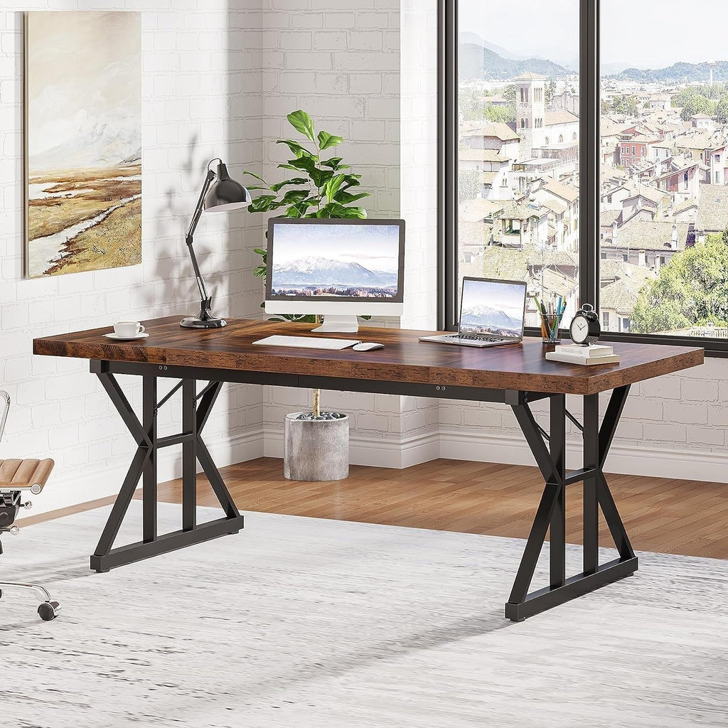 Bureau de direction de 70,8 pouces, grande station de travail de bureau d'ordinateur