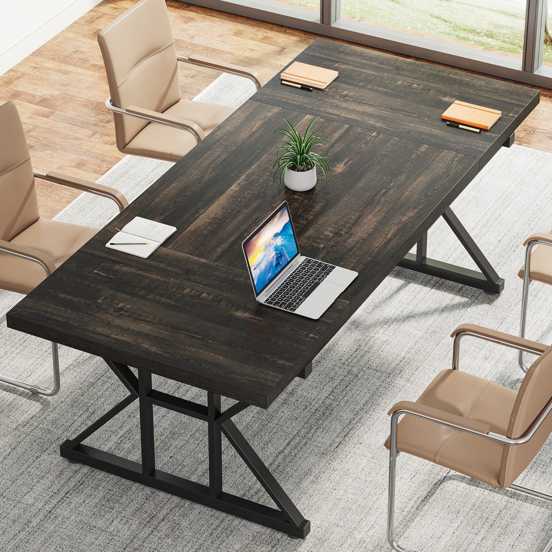 Bureau de direction de 70,8 pouces, grande station de travail de bureau d'ordinateur