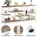 Console extensible de 70,9 pouces avec rangement, table d'entrée à 3 niveaux pour couloir