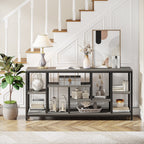 Console extensible de 70,9 pouces avec rangement, table d'entrée à 3 niveaux pour couloir