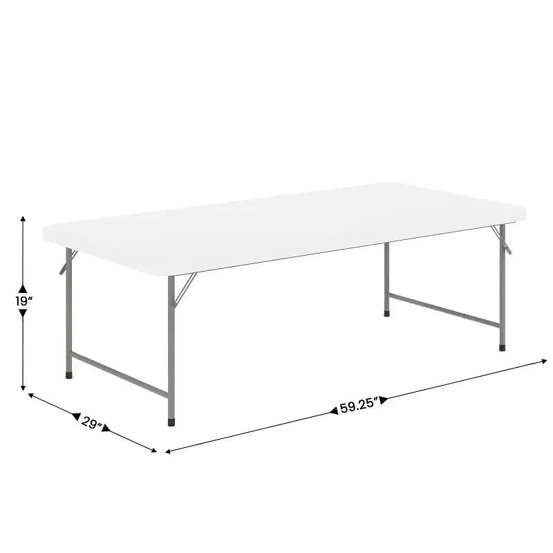 Flash Furniture Table pliante pour enfant en plastique granit blanc, 1,5 m
