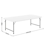 Flash Furniture Table pliante pour enfant en plastique granit blanc, 1,5 m
