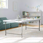 Flash Furniture Table pliante pour enfant en plastique granit blanc, 1,5 m