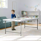 Flash Furniture Table pliante pour enfant en plastique granit blanc, 1,5 m