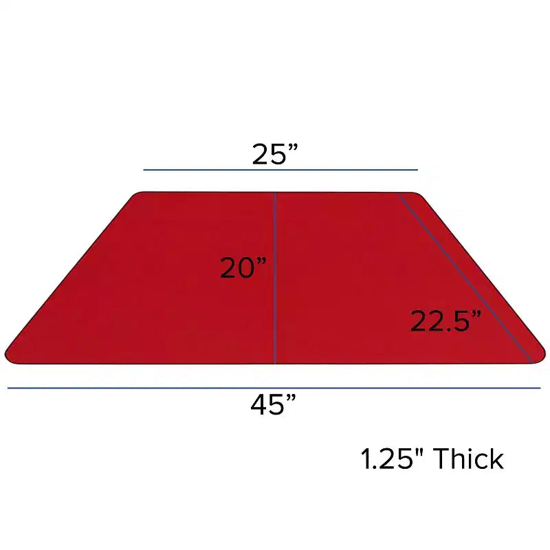 Flash Furniture Table d'activités trapézoïdale en stratifié HP de 22,5 po L x 45 po l - Pieds réglables en hauteur standard