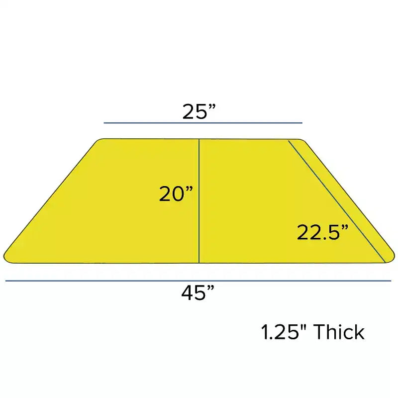 Flash Furniture Table d'activités trapézoïdale en stratifié HP de 22,5 po L x 45 po l - Pieds réglables en hauteur standard