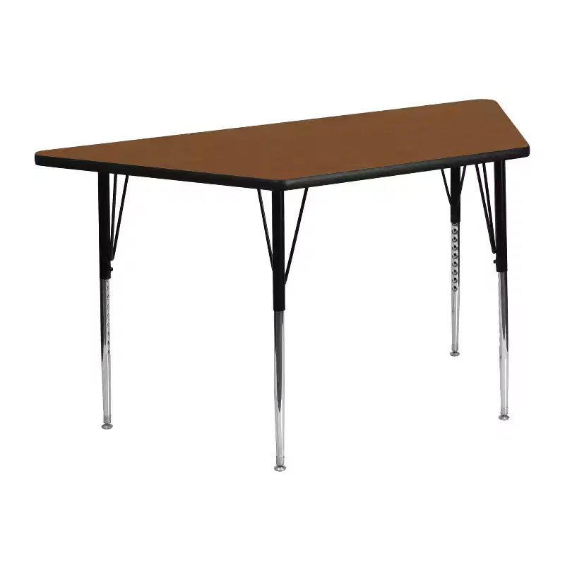 Flash Furniture Table d'activités trapézoïdale en stratifié HP de 22,5 po L x 45 po l - Pieds réglables en hauteur standard