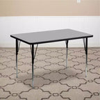 Flash Furniture Table d'activité rectangulaire en stratifié thermique de 30'' L x 48'' P - Pieds réglables en hauteur standard