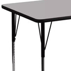 Flash Furniture Table d'activité rectangulaire en stratifié thermique de 30'' L x 48'' P - Pieds réglables en hauteur standard