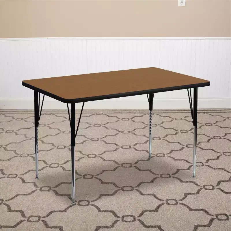 Flash Furniture Table d'activité rectangulaire en stratifié thermique de 30'' L x 48'' P - Pieds réglables en hauteur standard