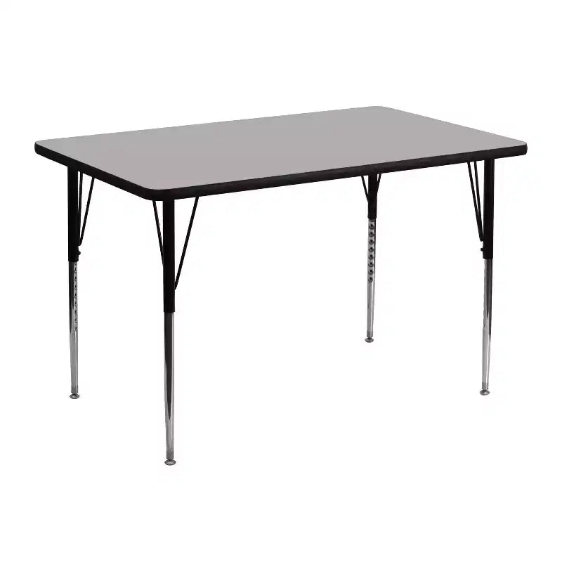 Flash Furniture Table d'activité rectangulaire en stratifié thermique de 30'' L x 48'' P - Pieds réglables en hauteur standard