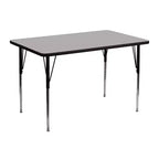 Flash Furniture Table d'activité rectangulaire en stratifié thermique de 30'' L x 48'' P - Pieds réglables en hauteur standard