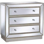 Coast to Coast Trevi 32 Wide 3-Drawer Silver Mirrored Accent Chest