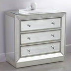 Commode d'appoint Coast to Coast Trevi 3 tiroirs miroir argenté de 32 pouces de large