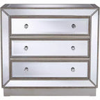 Commode d'appoint Coast to Coast Trevi 3 tiroirs miroir argenté de 32 pouces de large