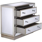 Commode d'appoint Coast to Coast Trevi 3 tiroirs miroir argenté de 32 pouces de large