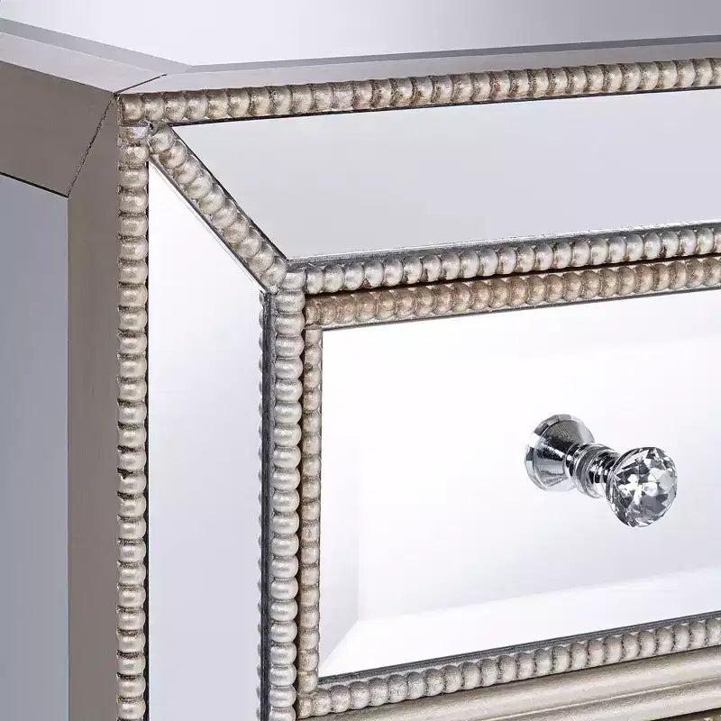 Commode d'appoint Coast to Coast Trevi 3 tiroirs miroir argenté de 32 pouces de large