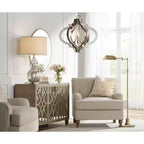 Noble Park Lissa Miroir mural décoratif rond avec bord biseauté moderne Cadre en bois doré ondulé de 80 cm de large pour salle de bain, chambre, salon, maison