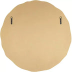 Noble Park Lissa Miroir mural décoratif rond avec bord biseauté moderne Cadre en bois doré ondulé de 80 cm de large pour salle de bain, chambre, salon, maison
