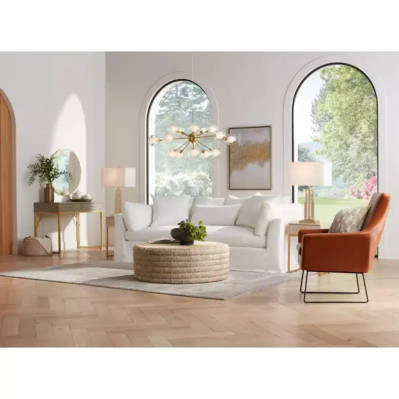 Noble Park Lissa Miroir mural décoratif rond avec bord biseauté moderne Cadre en bois doré ondulé de 80 cm de large pour salle de bain, chambre, salon, maison