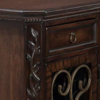 Table d'appoint en bois de cerisier rustique Kensington Hill 22 1/2 x 14 1/2 avec rangement et tiroir, porte vitrée pour salon, chambre à coucher, chevet