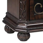 Table d'appoint en bois de cerisier rustique Kensington Hill 22 1/2 x 14 1/2 avec rangement et tiroir, porte vitrée pour salon, chambre à coucher, chevet
