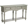 Crestview Collection Traditional Wood Rectangular Console Table 62 x 16 with Drawer Antiqued Gray Turned Legs Living Room Home