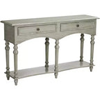 Crestview Collection Traditional Wood Rectangular Console Table 62 x 16 with Drawer Antiqued Gray Turned Legs Living Room Home